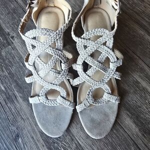Women's Braided Strappy Sandals in Light Tan